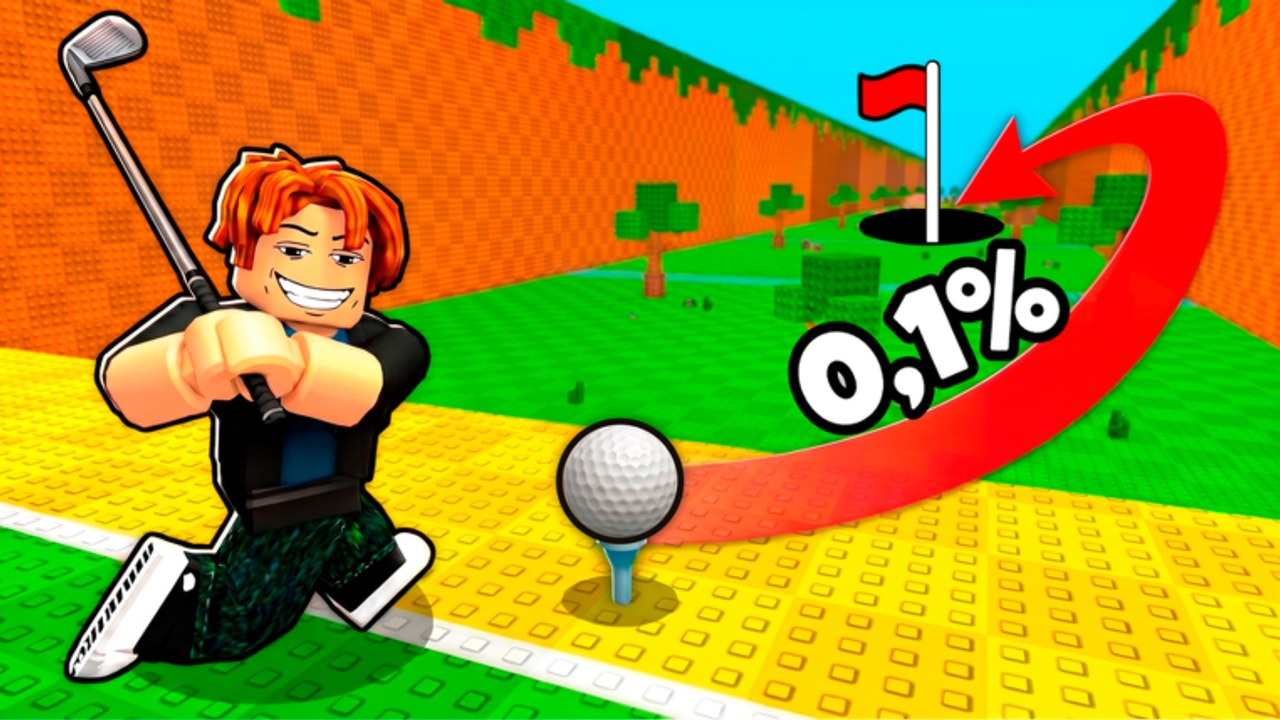 Captura de Golf Training Roblox com um swing poderoso