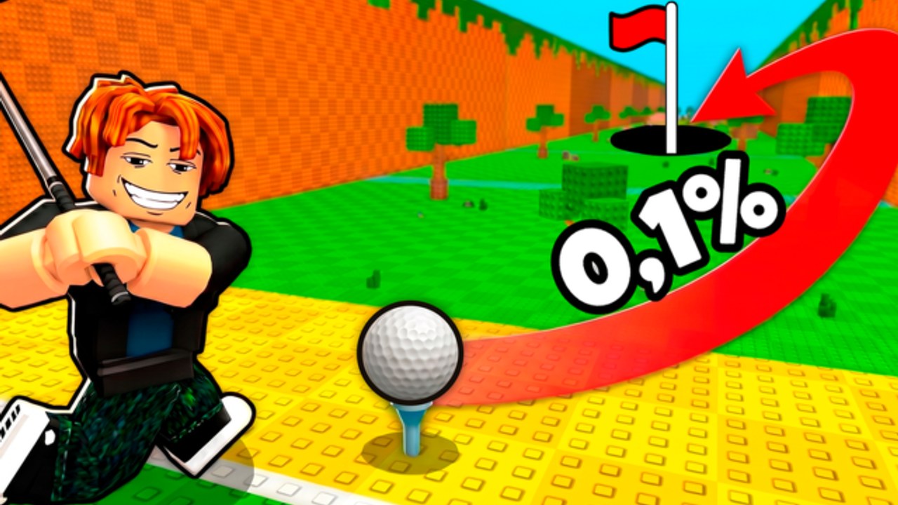 Visão geral de Golf Training Roblox com campo de treino e HUD